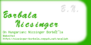 borbala nicsinger business card
